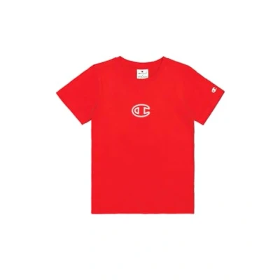 Afbeelding van Champion Graphic Crewneck WITH Large LOGO Tshirt print voor kinderen, Maat: 126/131, Classic red