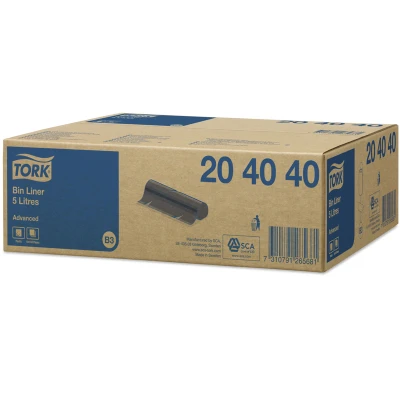 Afbeelding van 1000x Tork Afvalzak Zwart 5 liter B3 204040
