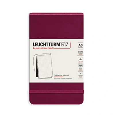 Afbeelding van Leuchtturm AGENDAPORTD, Monochromatisch, Rood, A6, 184 vel, Volwassene