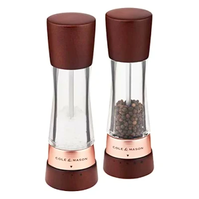 Afbeelding van Cole &amp; Mason Derwent Chestnut Peper Zoutmolenset 19cm Rose gold