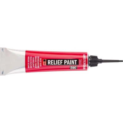 Afbeelding van Relief Paint 302 Donkerrood Amsterdam 20 ml