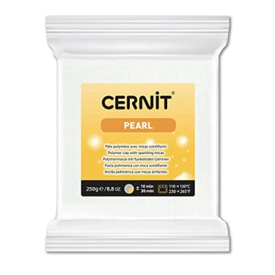 Afbeelding van CERNIT CE0860250085C PEARL Polymeer deeg, boetseerklei, kleur parelwit, blok van 250 g