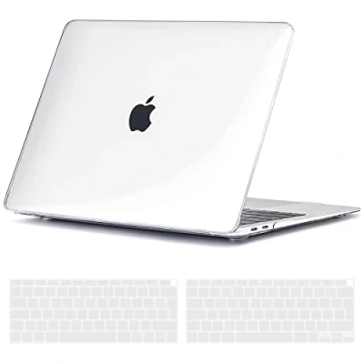 Afbeelding van TECOOL Case Hoes voor MacBook Air 13 inch Retina 2021 2020 2019 2018 M1 A2337 A2179 A1932 Touch ID, Hardcase Slim Plastic Harde Koffer Bescherming en EU Toetsenbord Cover, transparant
