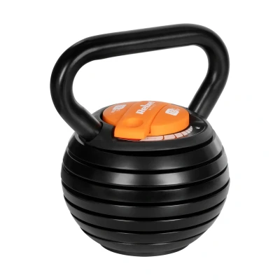 Afbeelding van Rebel Active Verstelbare Gietijzeren Kettlebell 3,5 18 kg Fitness Krachttraining &amp; Conditie Zwart