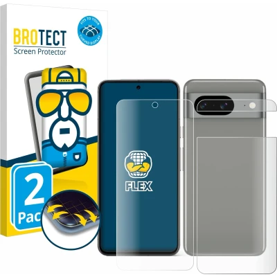 Afbeelding van BROTECT Screenprotector voor Google Pixel 8 (Voor+Achter) Folie Beschermfolie transparant volledig dekking (2 Stuks)