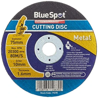 Afbeelding van Blue Spot Tools 19670 Metalen doorslijpschijf, zwart, 75 mm, 3&quot; inch
