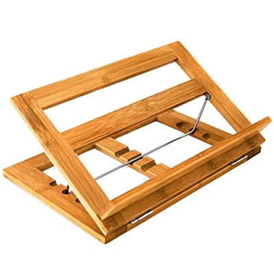 Afbeelding van Relaxdays Bamboe Kookboek Stand/Houder Verstelbare Hoek, Hout