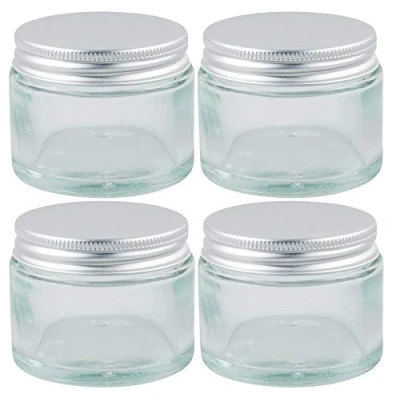 Afbeelding van mikken 4 potjes glazen crèmeblikjes 50 ml incl. etiketten