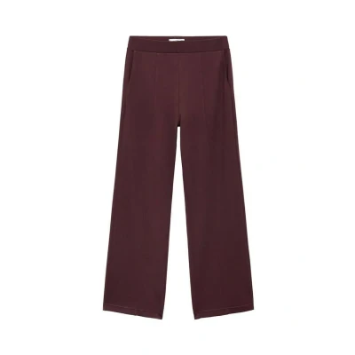 Afbeelding van Mango wide leg regular waist broek donkerrood