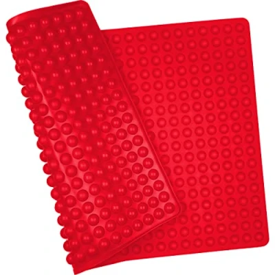 Afbeelding van Newaner siliconen bakmat, (1,2 cm) 39.8 x 27.7 cm, mini Hemisfeer, mat, bakvorm voor hondenkoekjes, herbruikbare bakonderlegger de oven, hittebestendig en geschikt levensmiddelen, BPA vrij (rood)