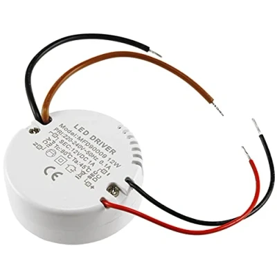 Afbeelding van LED transformator 230V op 12 Volt= 12Watt ronde voeding voor verlichting ØxH 55x23mm past in inbouwdozen