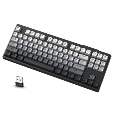 Afbeelding van ATTACK SHARK X FREEWOLF M87 80% Draadloos Gamingtoetsenbord, 87 Toetsen TKL RGB Mechanisch Gevoel SA PBT Toetsenbord Bluetooth /2,4 Ghz Dubbele modus, 4000 mAh Batterij voor Mac/Win Zwart Verloop