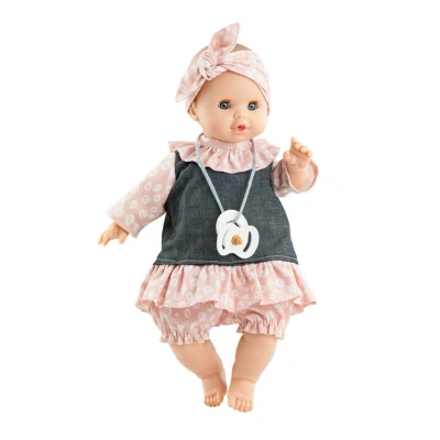 Afbeelding van Paola Reina pop Sonia Roze/Jeans met geluid (mechanisme) 36cm
