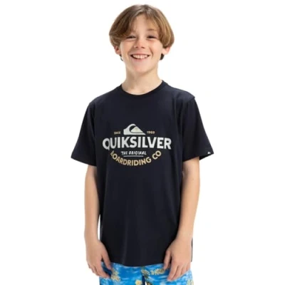 Afbeelding van Quiksilver Typed OUT Unisex Tshirt print voor kinderen, Maat: 128, Dark navy