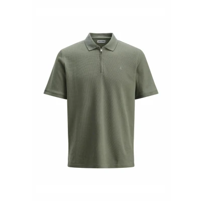 Afbeelding van Jack &amp; Jones Jjeaustin ZIP Poloshirt, Heren, Maat: XL, Agave green