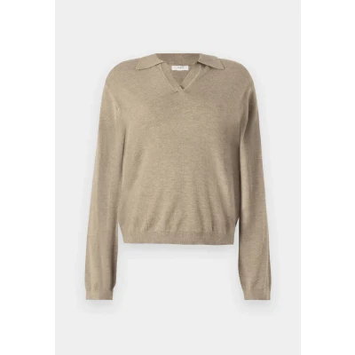 Afbeelding van Object Objthess V NECK Trui, Dames, Maat: Medium, Fossil melange