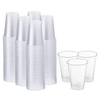 Afbeelding van CHEF ROYALE 200 stuks doorzichtige plastic bekers voor eenmalig gebruik, drinkbekers water en sap, duurzame wegwerpglazen reizen, feesten evenementen, 180 ml (200)