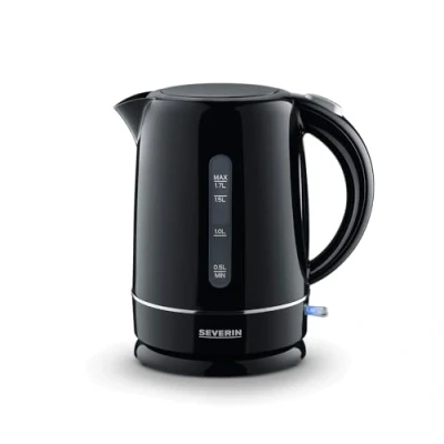 Afbeelding van SEVERIN waterkoker 1,7 l, krachtige en compacte in hoogwaardig design, elektrische met kalkfilter, zwart, WK 4322