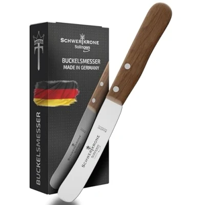Afbeelding van Schwertkrone Buckelmes broodmes ontbijtmes uit Solingen Made in Germany beuken (1 stuk)