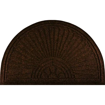 Afbeelding van wash+dry by Kleen Tex Mat DUNE Halfmoon dark brown Inloopmat, antislip, geschikt voor binnen en buiten, wasbaar