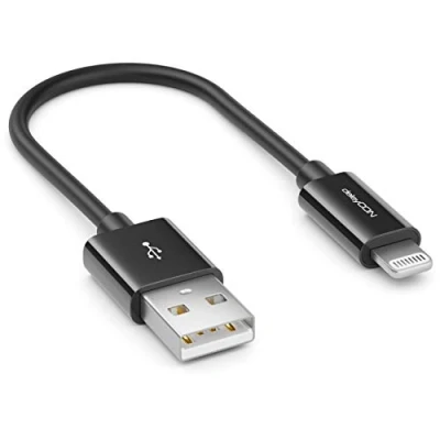 Afbeelding van deleyCON 0,15m Lightning 8 Pins USB Oplaadkabel Datakabel MFI Gecertificeerd voor Apple iPhone 14 Pro Max Plus SE 13 Mini 12 Zwart