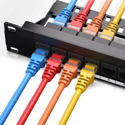 Afbeelding van 24 Poorts 1u Rek Monteerbaar Cat6 Patchpaneel, Pro Rj45 110 Netwerkkabel Poort Rechte Stekker Kabelbeheerframe, Hoge Snelheid, Stabiele Transmissie, Duurzaam, Voor Thuis, Kantoor, Industrieel Gebruik
