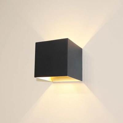 Afbeelding van Artdelight Wandlamp Gymm Zwart Goud 10x10cm Excl. G9