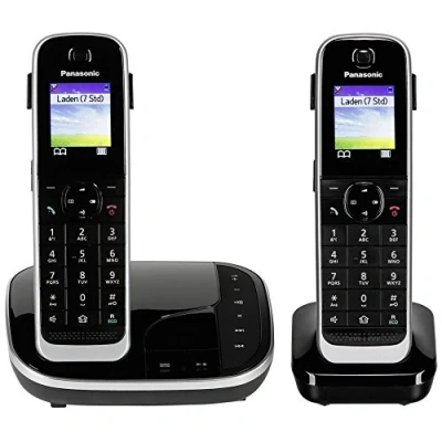 Afbeelding van Panasonic Kx Tgj322GB Familie Telefoon Met Antwoordapparaat / Duo Handset, Draadloze Telefoon, Geluidsarm, 1,8 inch, Zwart