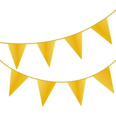 Afbeelding van Happium 10 meter effen vlaggenlijn voor feestdecoratie (goud), perfect verjaardagen, bruiloften, themafeesten, feestdagen en andere speciale evenementen.