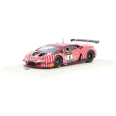 Afbeelding van het 1:43 Diecast model van De Lamborghini Huracan GT3 Evo Team Wall Racing #6 12H Bathurst 2022. rijders waren TD Alboreto / D. A. Deitz en G. Denyer. fabrikant schaalmodel is Spark. Dit alle