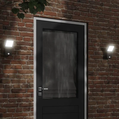 Afbeelding van Buitenwandlamp LED met sensors gegoten aluminium zwart