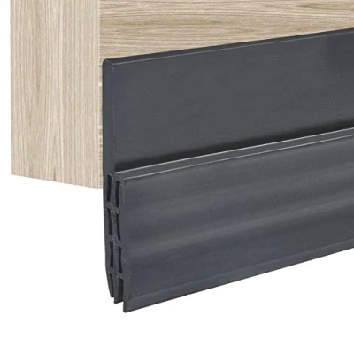 Afbeelding van Door Seal Strip Bottom, Self Adhesive Sweep Draft Stopper Home Weather Stripping for Interior Doors Insulation Weatherproof, Soundproof 100cm (Black)