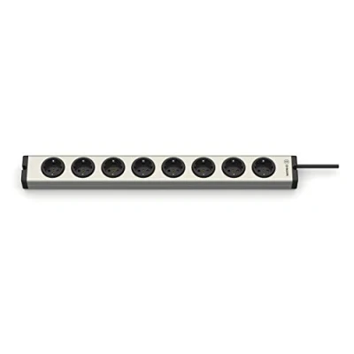 Afbeelding van Ehmann Universele aluminium stekkerdoos 8 voudig, 3 m voedingskabel, 0600x00082033, voedingskabel
