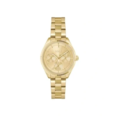 Afbeelding van Hugo Boss Dames horloge goudkleurig met stalen band