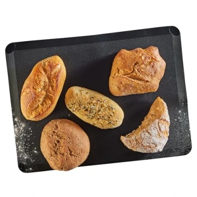 Afbeelding van Lurch Flexiform Bakmat Met maataanduiding Hittebestendig tot 240 Anti kleef Zwart Silicone 30x40 cm