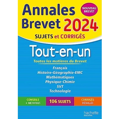 Afbeelding van Annales BREVET 2024 Tout en un: Sujets et corrigés