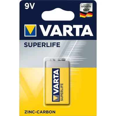 Afbeelding van Varta Superlife Batterij 9V Zink Koolstof Super Heavy Duty in Blister