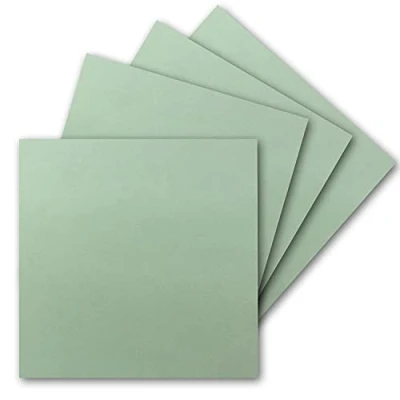 Afbeelding van 50 enkele kaarten vierkant, 15 x cm in eucalyptus, 240 g/m², blanco knutselkaarten, ansichtkaarten, knutselkarton kleipapierkwaliteit