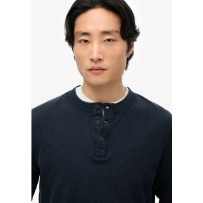 Afbeelding van Superdry Lw Textured Grandad T shirt Met Lange Mouwen Blauw L Man
