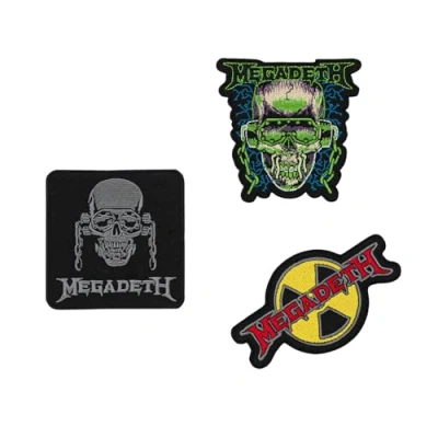 Afbeelding van Grupo Erik Set van 3 patches Megadeth/opstrijkbare patches, naaibare bandpatches, borduurpatches, applicatiepatches, voor kleding, rugzakken