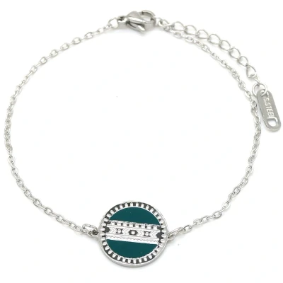 Afbeelding van Armband Dames Munt RVS Verstelbaar 16 21 cm Zilverkleurig