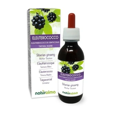 Afbeelding van Siberische ginseng (Eleutherococcus senticosus) wortels Alcoholvrije moedertinctuur Naturalma Vloeibaar extract druppels 120 ml Voedingssupplement Veganistisch