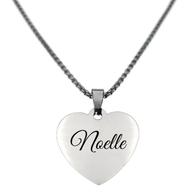 Afbeelding van Ketting Hart Met Naam Noelle Zilver