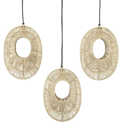 Afbeelding van By Boo Hanglamp Ovo Cluster Rectangular Natural