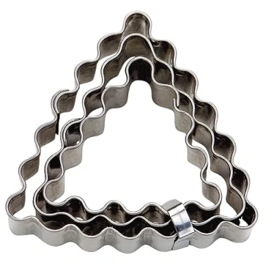 Afbeelding van Staedter 3 stuks driehoekige brug cutter set, zilver, 4/5/6 cm