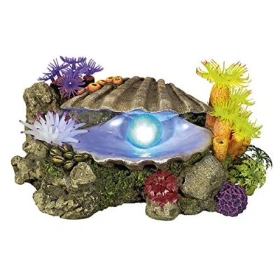 Afbeelding van Nobby Aquarium Ornament Oester Led Geel Rood Bruin Paars 21,3 x 14,7 10,7 cm