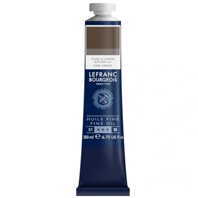 Afbeelding van Lefranc Bourgeois 301849 Fijne olieverf van uitstekende kwaliteit, lichtecht met een gelijkmatige consistentie, tube 200 ml, ideaal voor spieraammen, canvas, schilderbord Omber natuur