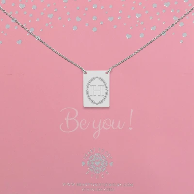 Afbeelding van Heart to Get Zilveren Kettingen Initaal H Letter ketting Initialen Plaatje met initiaal en krans