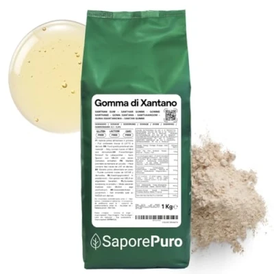 Afbeelding van Saporepuro Xanthan gom poeder 1 kg Ideaal voor ijsjes, sauzen, toppings, sorbets, gels, pizzadeeg, mixologen, moleculaire keuken Puur 100%