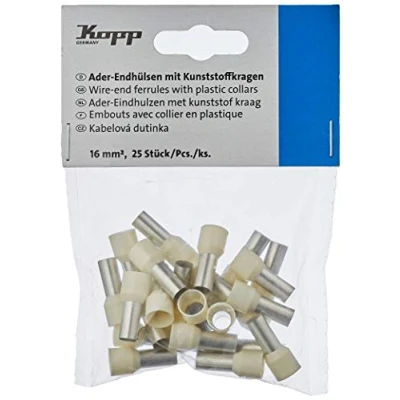 Afbeelding van Kopp 354412092 adereindhulzen met kunststof kraag, 25 stuks, 4 mm2, oranje 16mm², Stuk ivoor